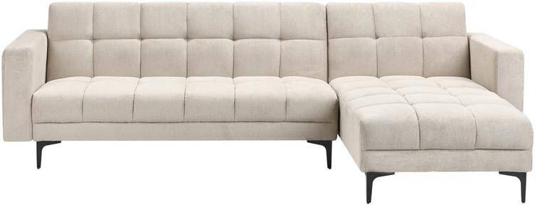 Beliani ALNES Hoekbank Beige Linkszijdig Polyester
