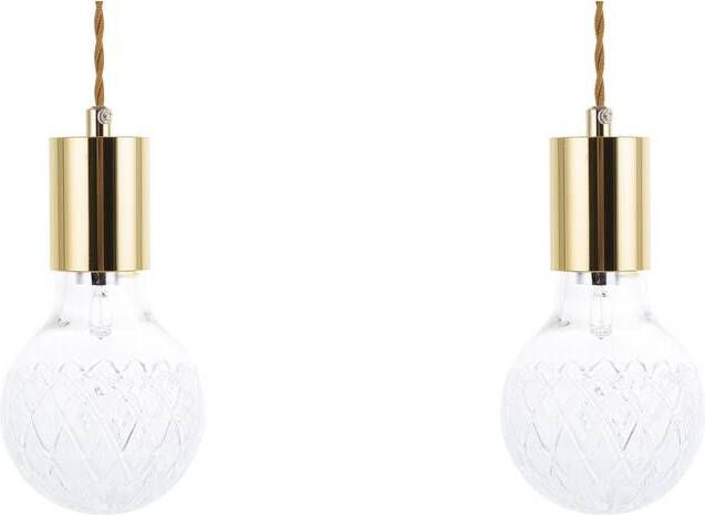 Beliani ANZA Hanglamp set van 2 transparant glas