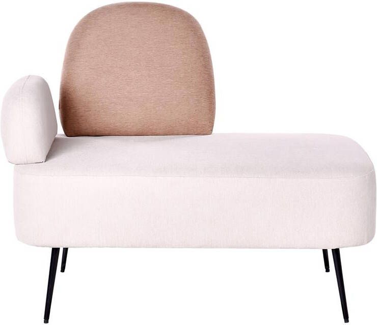 Beliani ARCEY Chaise longue Beige|Bruin Linkszijdig Stof
