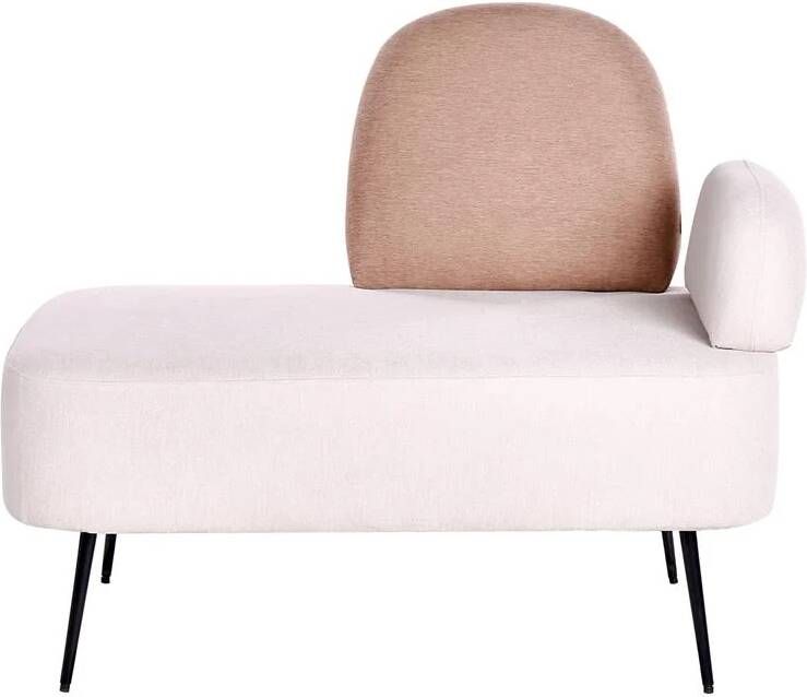 Beliani ARCEY Chaise longue Beige|Bruin Rechtszijdig Stof