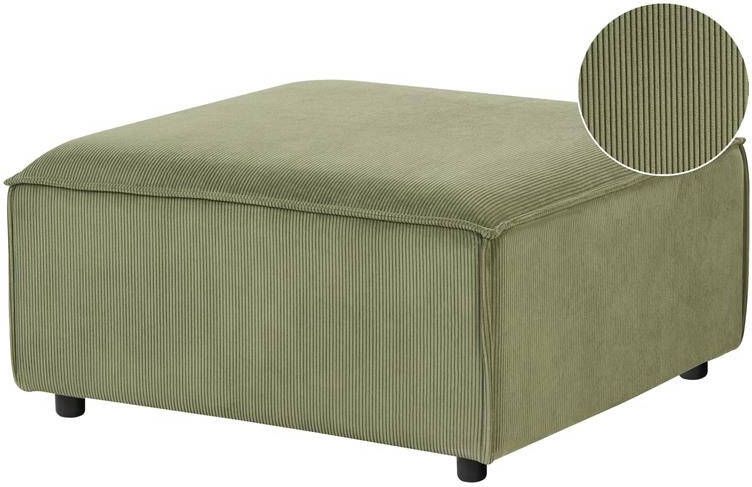 Beliani ARDAL Ottomaan Groen Corduroy