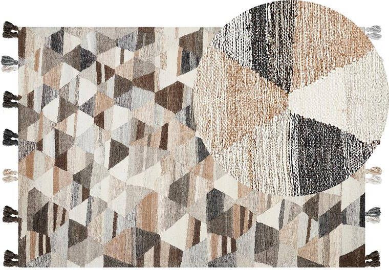 Beliani -ARGAVAND-Kelim vloerkleed-Multicolor-160 x 230 cm-Wol