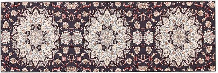 Beliani -ARITAS-Loper tapijt-Zwart|Beige-80 x 240 cm-Polyester