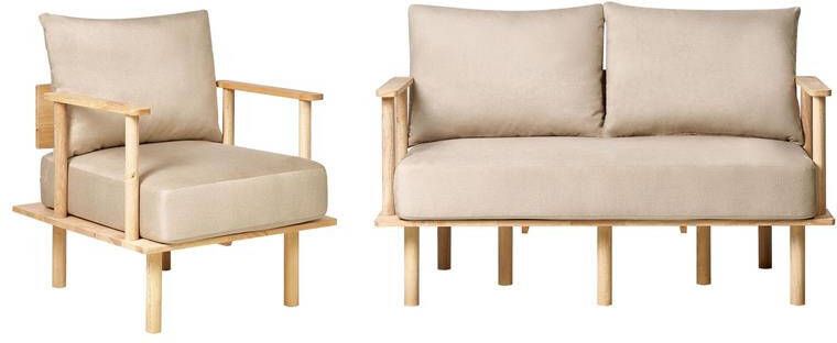 Beliani ASKER Woonkamer set Beige Polyester