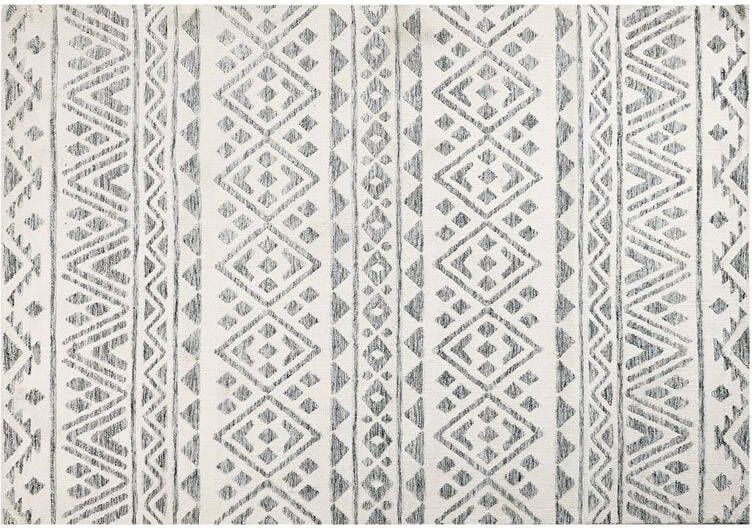 Beliani ASPANI Vloerkleed Beige|Grijs 160 x 230 cm Polyester