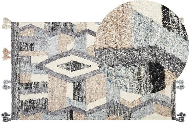 Beliani AYGEZARD Kelim vloerkleed Multicolor 80 x 150 cm Wol