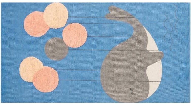 Beliani BALABANG Kindervloerkleed-Blauw-Katoen