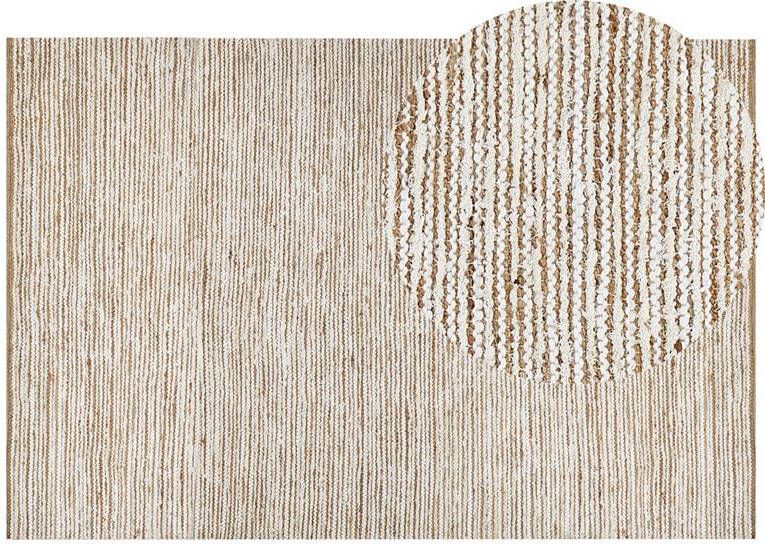 Beliani BARKHAN Vloerkleed Beige|wit 200 x 300 cm Katoen