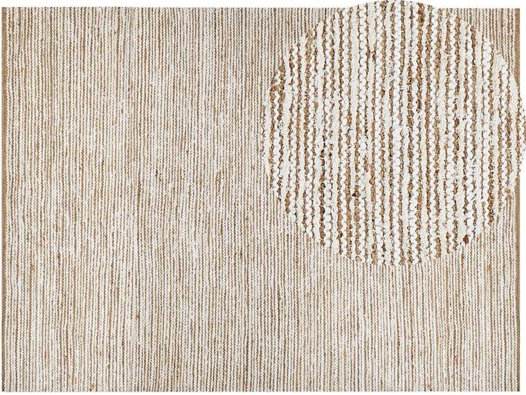 Beliani BARKHAN Vloerkleed Beige|wit 300 x 400 cm Katoen