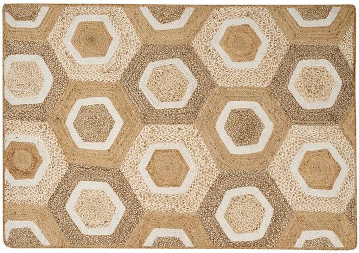 Beliani BASOREN Laagpolig vloerkleed Beige 160 x 230 cm Jute