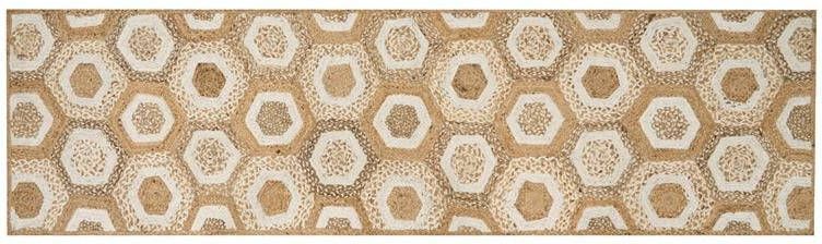Beliani BASOREN Laagpolig vloerkleed Beige 80 x 300 cm Jute