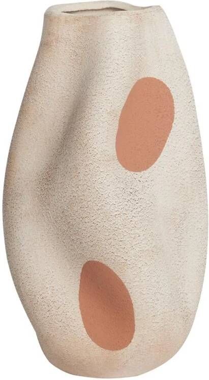 Beliani BATOIDEA Bloemenvaas Lichtbeige 25 cm Steengoed