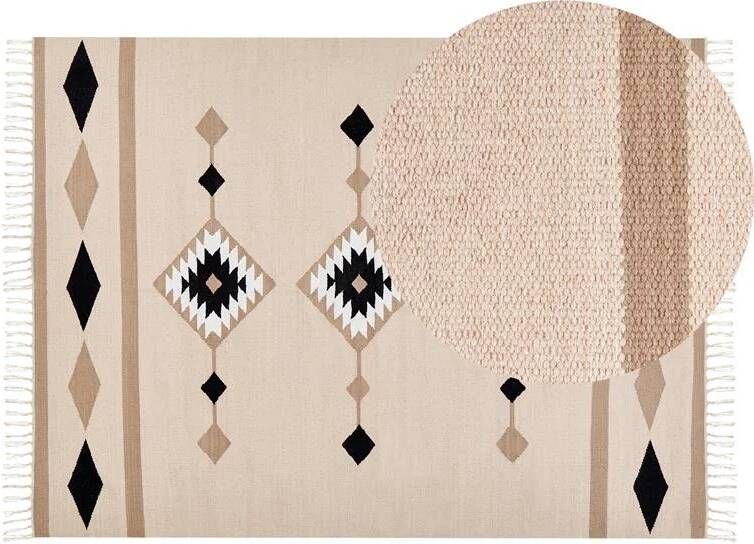 Beliani BERDIK Vloerkleed Meerkleurig 140 x 200 cm Katoen