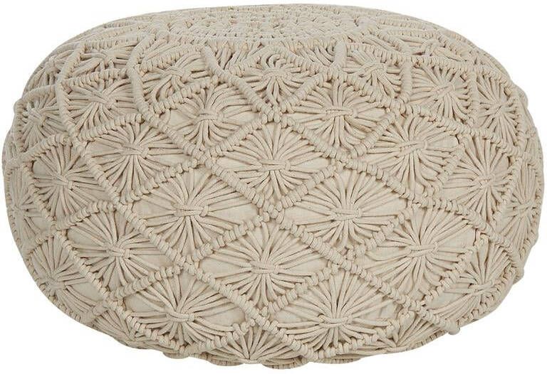 Beliani BERKANE Poef Beige Katoen