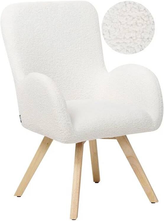 Beliani BJARN Fauteuil Wit Bouclé