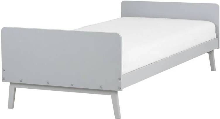Beliani BONNAC Eenpersoonsbed Grijs 90 x 200 cm Dennenhout