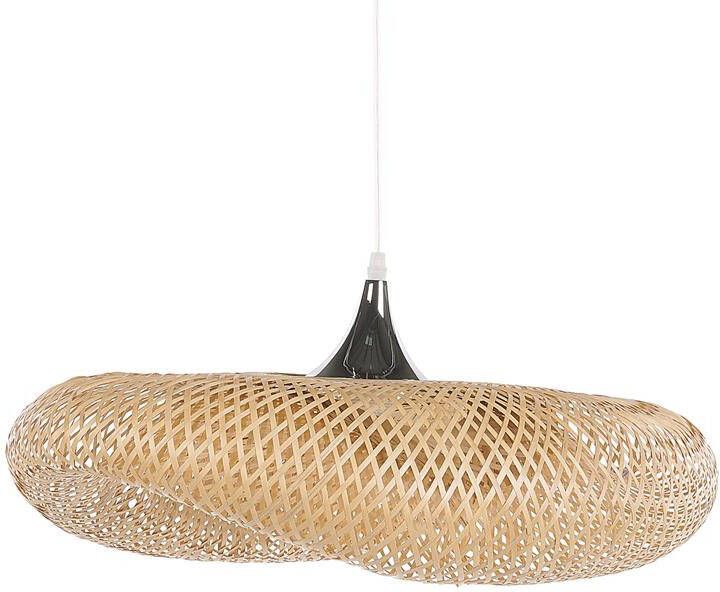 Beliani BOYNE Klein Hanglamp lichte houtkleur bamboehout
