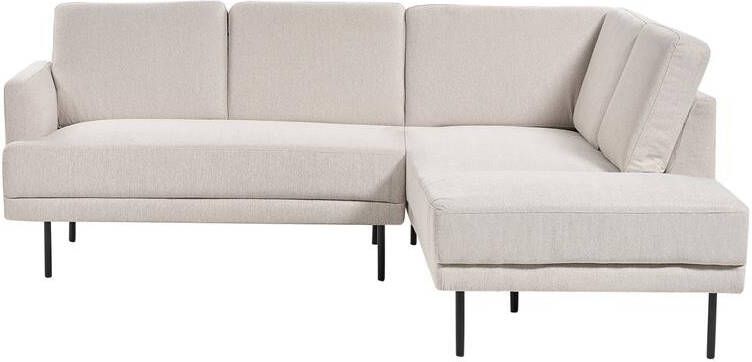 Beliani BREDA Hoekbank 4-zits Beige Linkszijdig Polyester