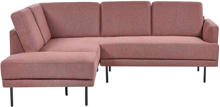 Beliani BREDA Hoekbank 4-zits Oudroze Rechtszijdig Polyester