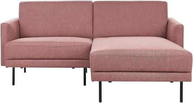 Beliani BREDA Hoekbank Roze Linkszijdig Polyester