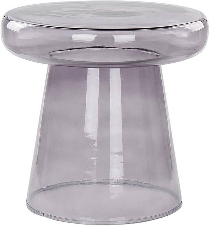 Beliani CALDERA Bijzettafel Grijs Glas