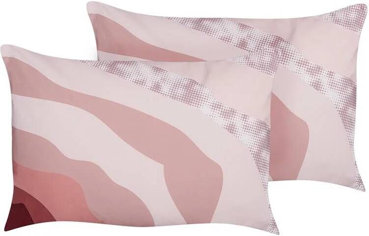 Beliani -CAMPEI-Tuinkussen set van 2-Roze-40 x 60 cm-Polyester