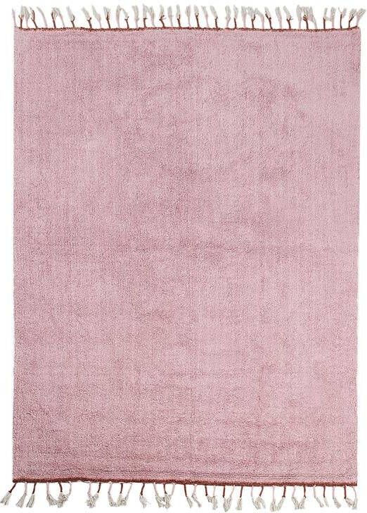 Beliani CAPARLI Vloerkleed Roze 140 x 200 cm Katoen