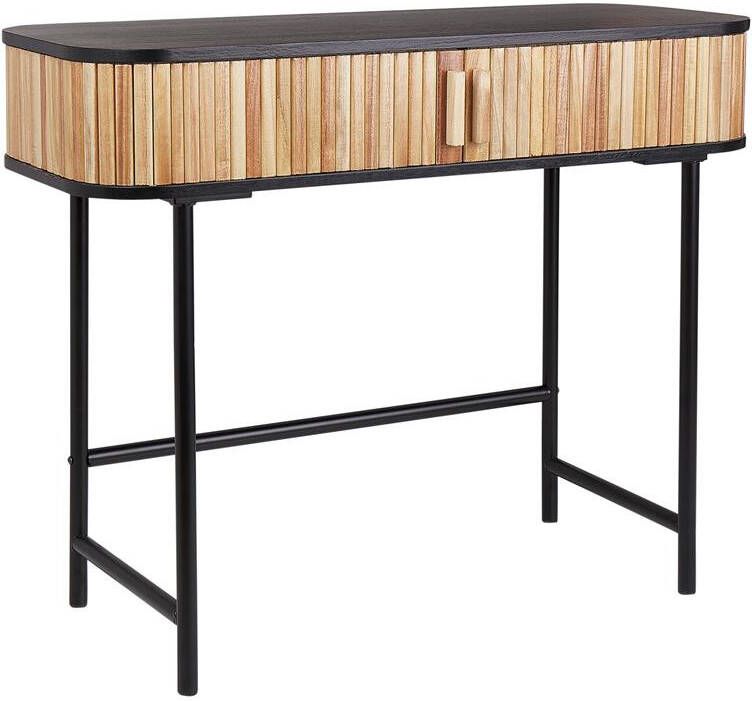 Beliani CARNEY Consoletafel-Lichte houtkleur-Paulowniahout