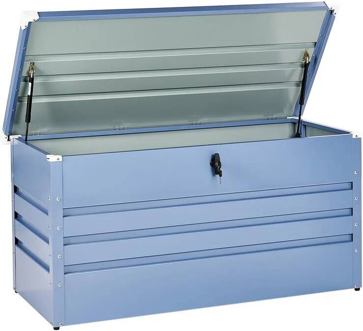 Beliani CEBROSA Kussenbox Blauw 400 l Staal