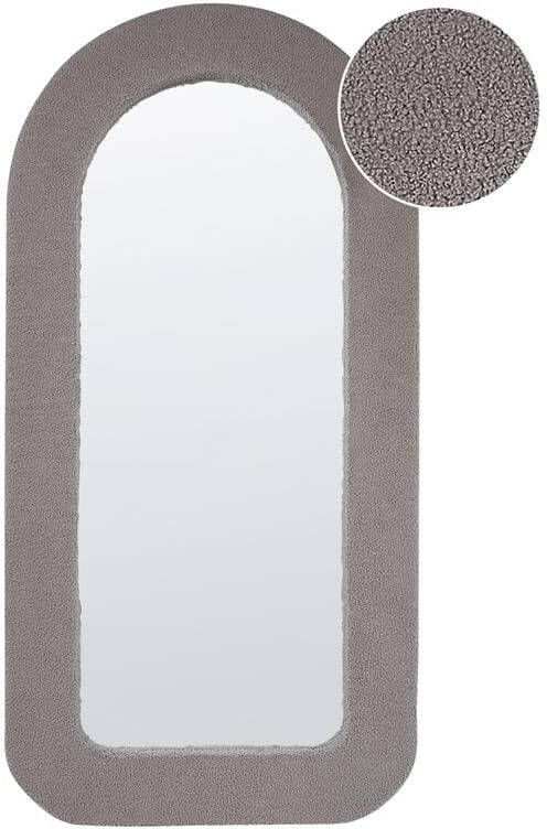 Beliani CERVON Wandspiegel Taupe 60 x 120 cm Bouclé