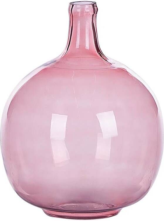 Beliani CHAPPATHI Decoratieve vaas Roze Glas