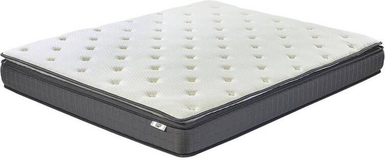 Beliani -CHARM-Traagschuimmatras medium-Wit-160 x 200 cm-Polyester