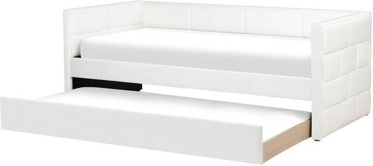 Beliani CHAVONNE Slaapbank Wit 90 x 200 cm Fluweel
