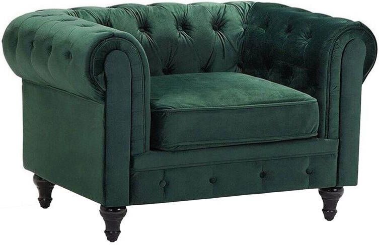 Beliani -CHESTERFIELD-Chesterfield fauteuil-Smaragdgroen-Fluweel