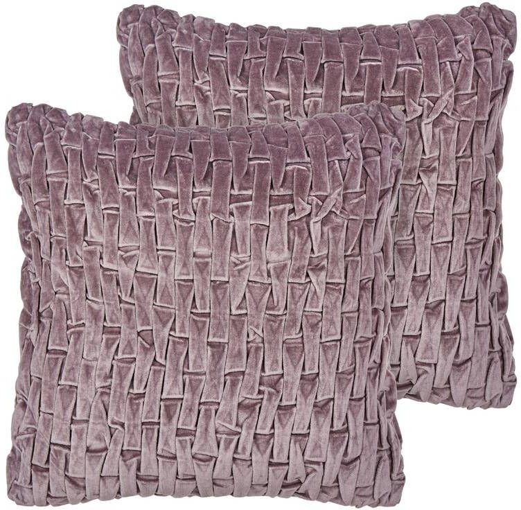 Beliani -CHIRITA-Sierkussen set van 2-Paars-45 x 45 cm-Fluweel