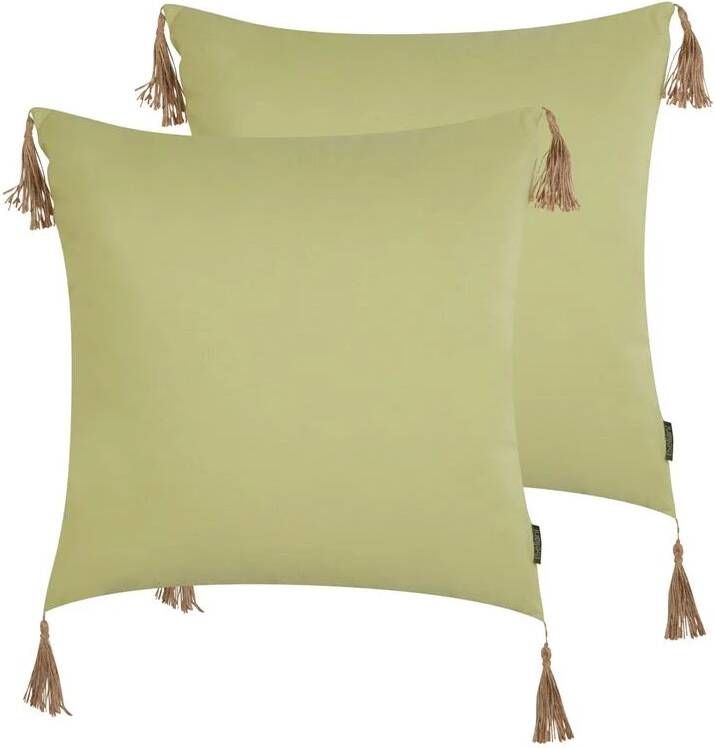 Beliani -CHMISTAR-Sierkussen set van 2-Groen-45 x 45 cm-Polyester