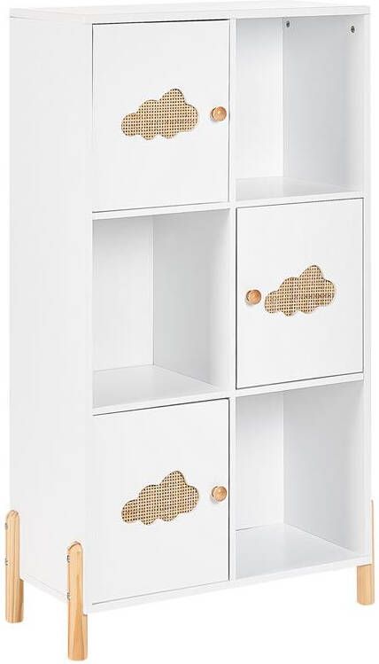 Beliani CLOUDY Boekenkast Wit|Lichthout MDF
