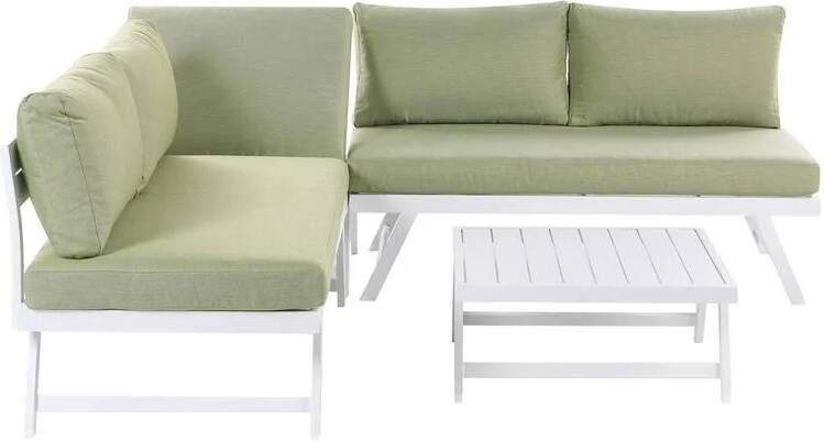 Beliani COCCORINO Loungeset voor 5 Groen Aluminium