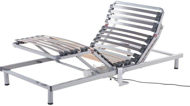 Beliani -COMFORT-Elektrische lattenbodem-Grijs-90 x 200 cm-Staal