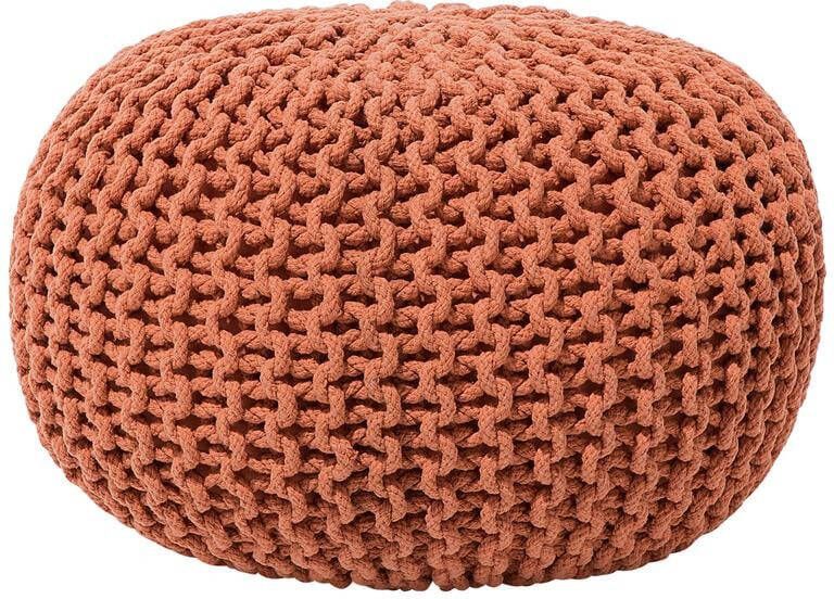 Beliani CONRAD Poef Koper 50 cm Katoen