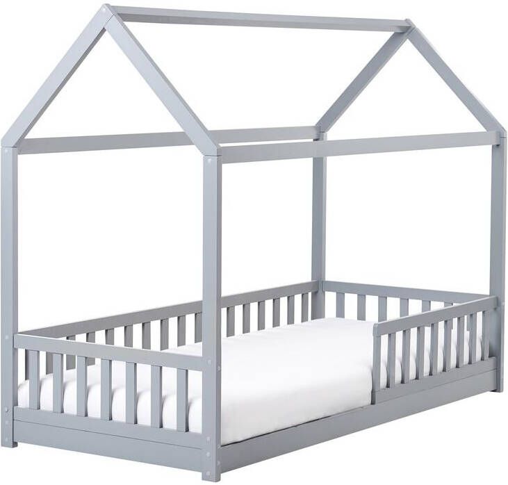Beliani COSSAYE Kinderbed Grijs 90 x 200 cm Grenenhout