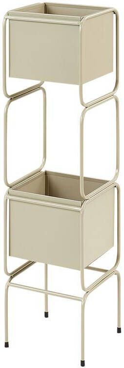 Beliani COTINUS Bloempot Beige Metaal