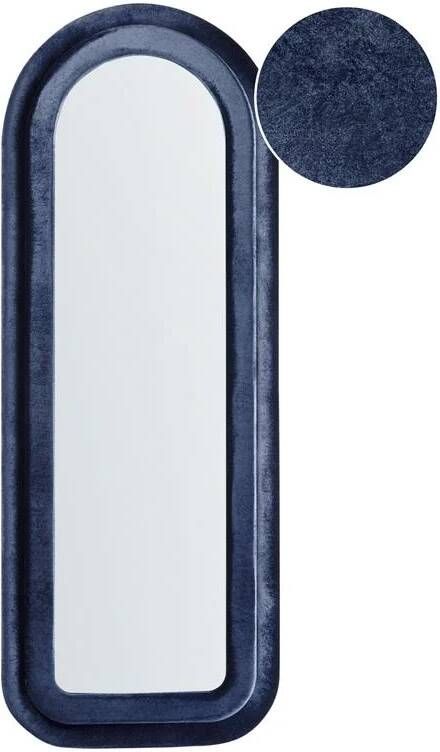 Beliani CULAN Wandspiegel Donkerblauw Fluweel