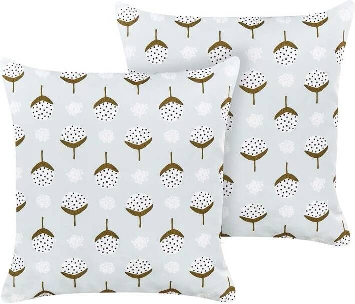 Beliani -CUNEO-Tuinkussen set van 2 -Lichtgroen-45 x 45 cm-Polyester