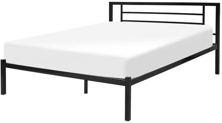 Beliani CUSSET Tweepersoonsbed Zwart 140 x 200 cm Metaal