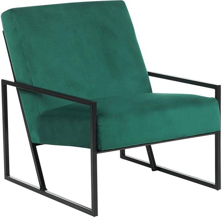 Beliani DELARY Fauteuil Groen Fluweel