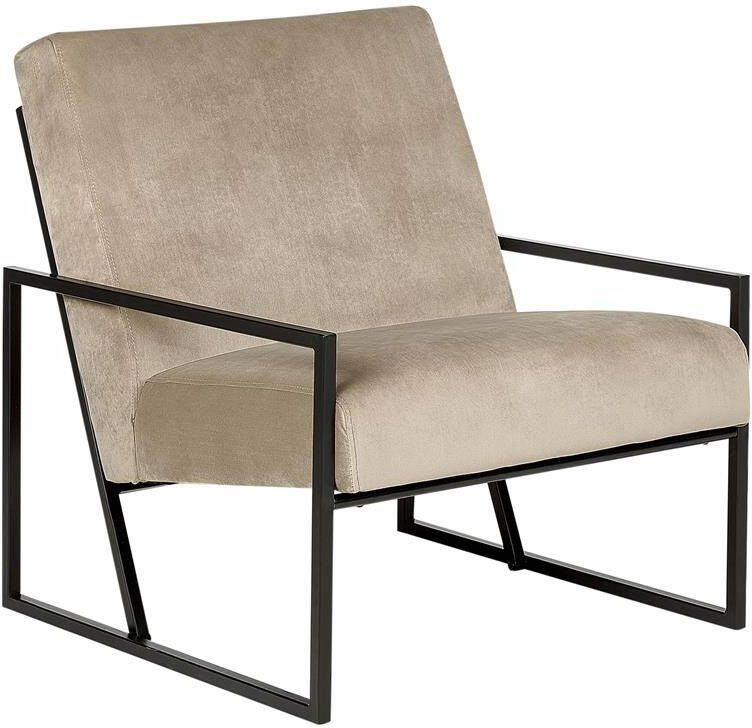 Beliani DELARY Fauteuil Taupe Fluweel