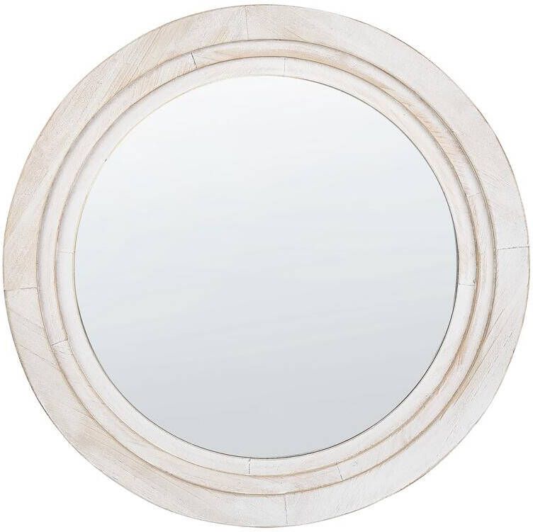 Beliani DELICIAS Decoratieve Spiegel-Wit-Glas MDF