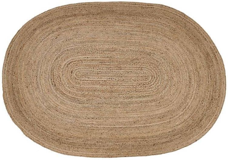 Beliani DEMIRCI Laagpolig vloerkleed Beige 160 x 230 cm Jute