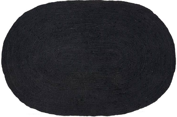 Beliani DEMIRCI Laagpolig vloerkleed Zwart 160 x 230 cm Jute
